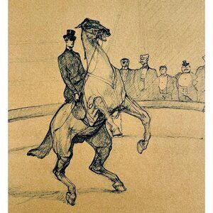 Toulouse Lautrec Haute Ecole Equestrienne 1967 Circus Art Lithograph Matted